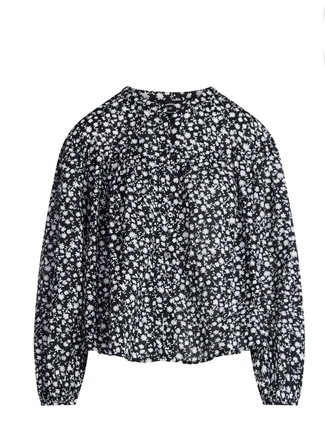 Scoop Women's Flowy Cotton Blouse with Long Sleeves