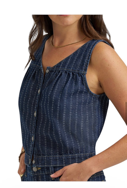 Lee® Women's Heritage V-Neck Sleeveless Button Down Top