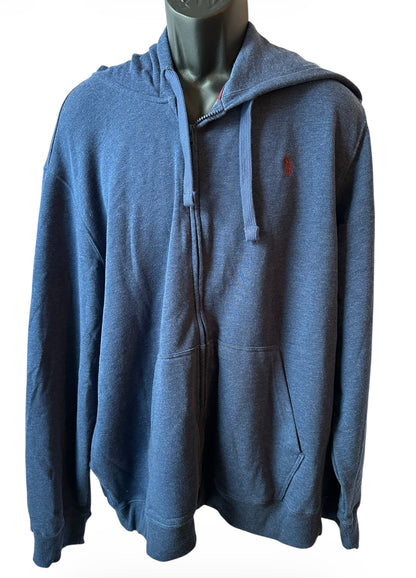 U.S. Polo Assn. Men's Everyday Full Zip B Blue Fleece Hoodie