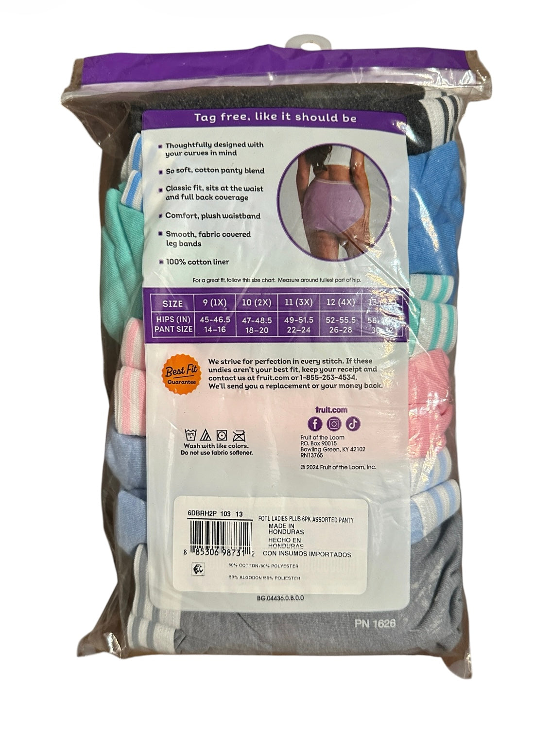 Fit for Me Women's Plus Cotton Blend Brief Panties from Fruit of the Loom