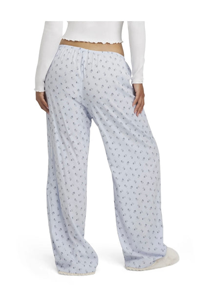 Mills by Millie Bobby Brown Women's Sleep Printed Rayon Pant with Lace Trim