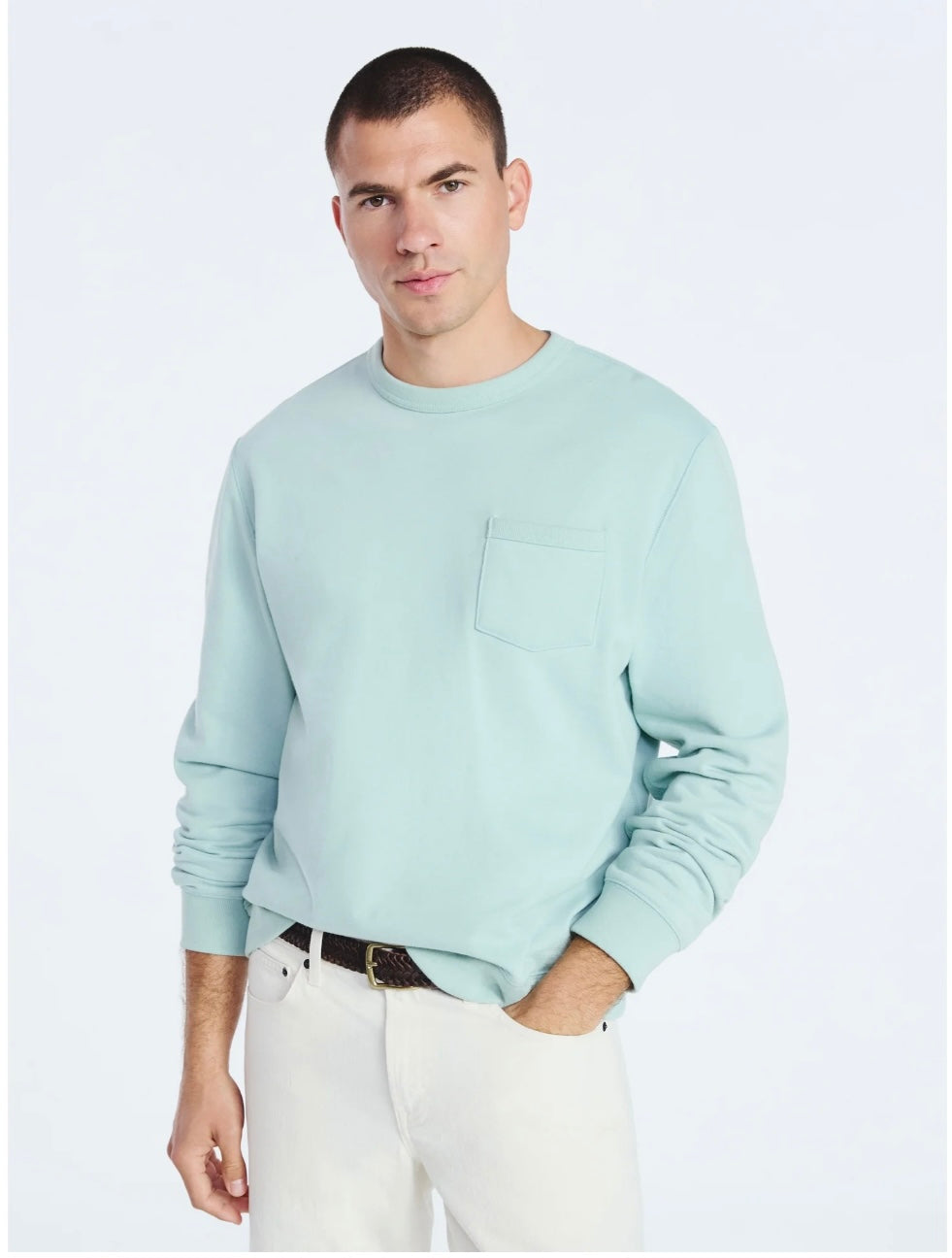 Free Assembly Men's Fleece Crewneck Sweatshirt with Long Sleeves