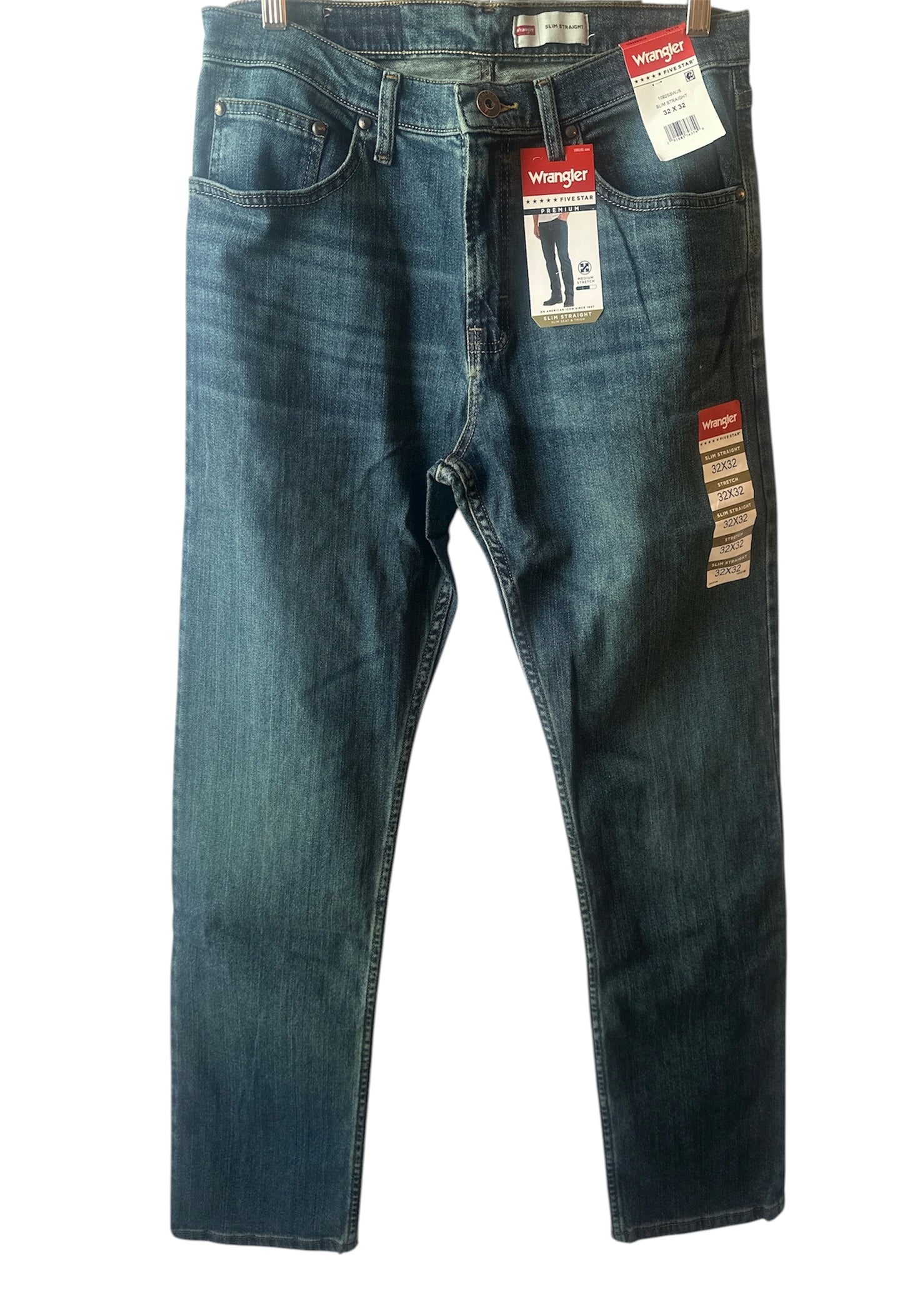 Wrangler Men’s Slim Straight Fit Jeans with Stretch