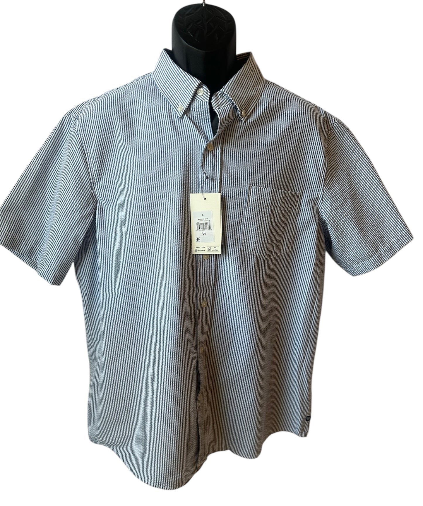 Chaps Men’s Short Sleeve Seersucker Woven Shirt