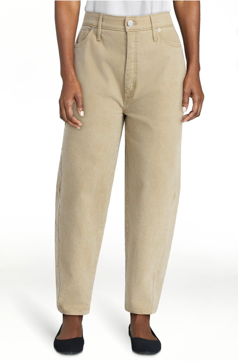 Terra & Sky Women's Plus Size High Rise Barrel Jeans, 28" Inseam
