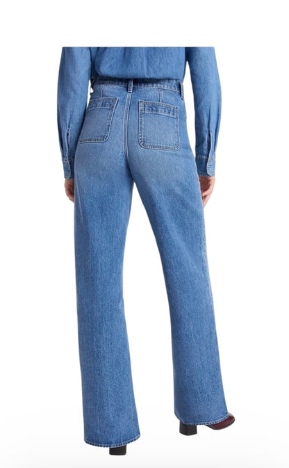 Wide Leg Patch Pocket Jeans for Women from Free Assembly