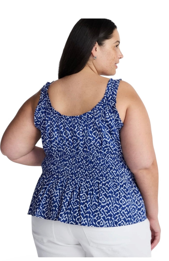 Women’s Plus Sleeveless Smocked Peplum Tank Top from Terra & Sky