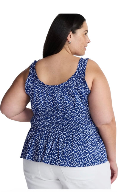 Women’s Plus Sleeveless Smocked Peplum Tank Top from Terra & Sky