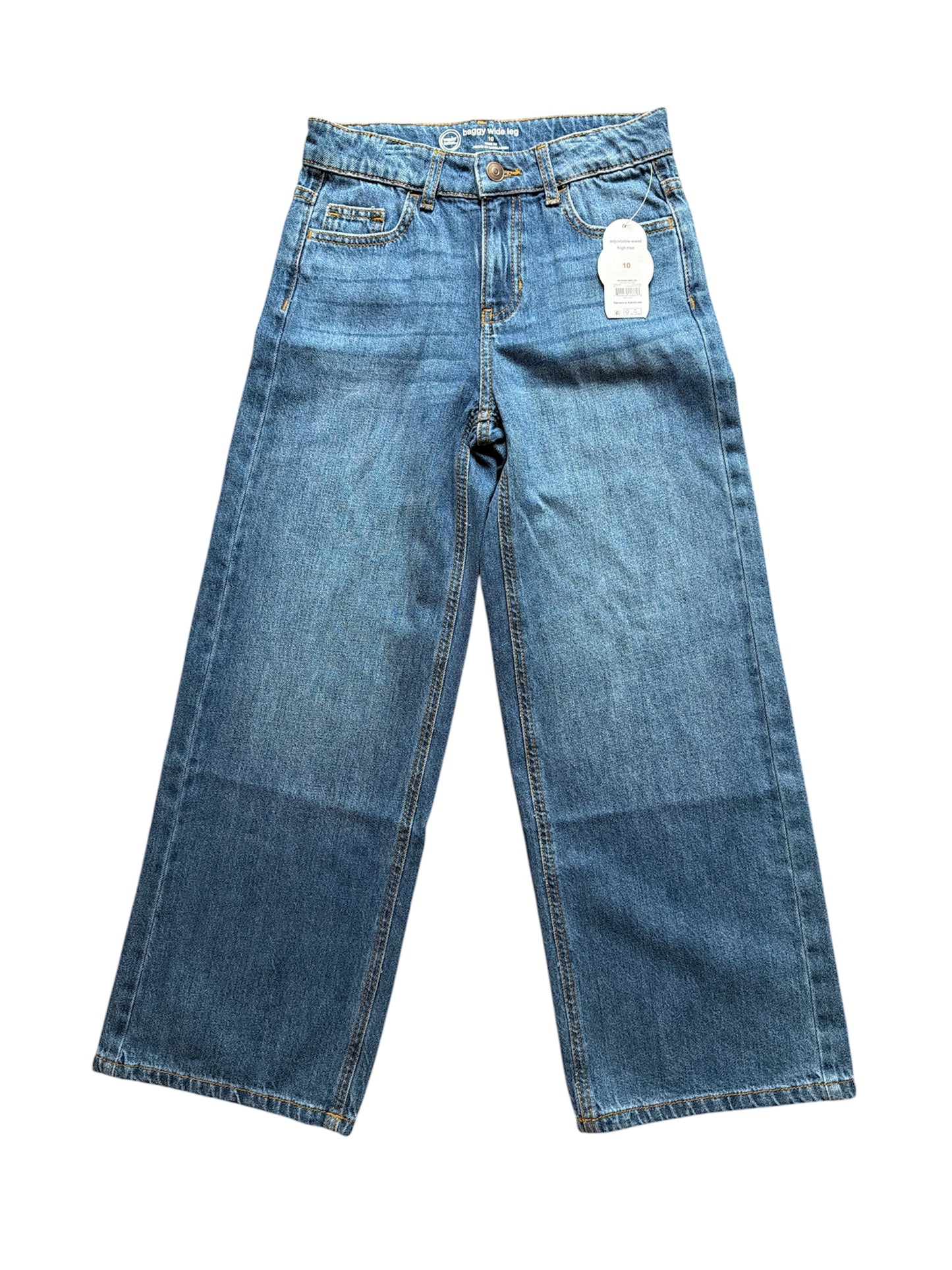 Wonder Nation Girls Baggy Wide Leg Jean, Size 10