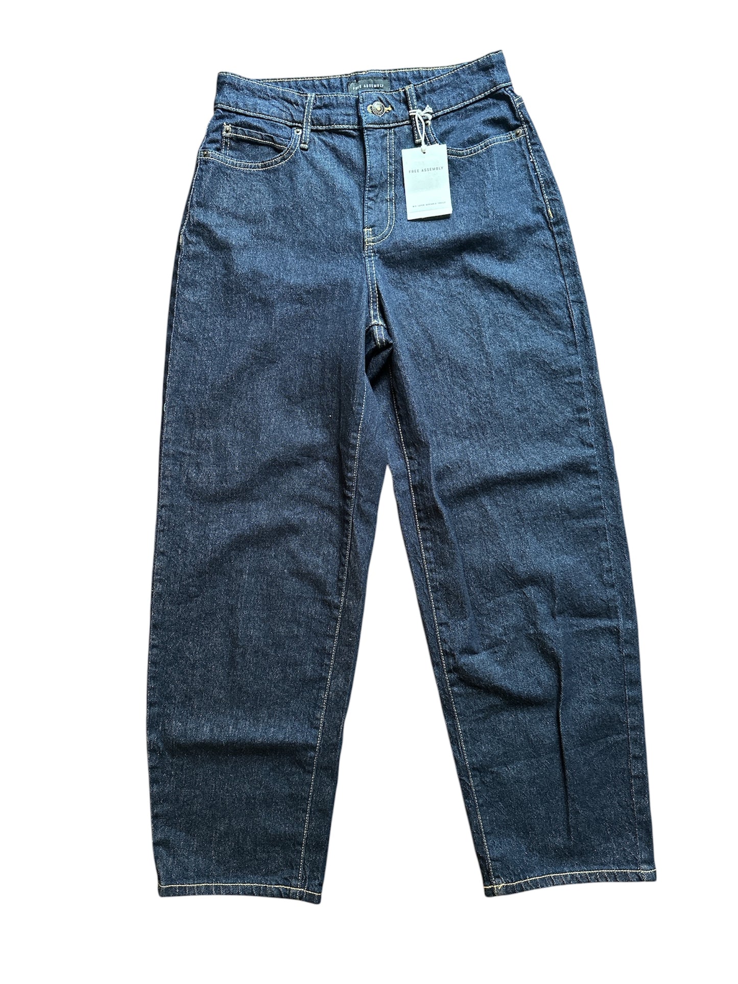 Free Assembly Women's Barrel Leg Jeans, 26.5" Inseam, Size 2