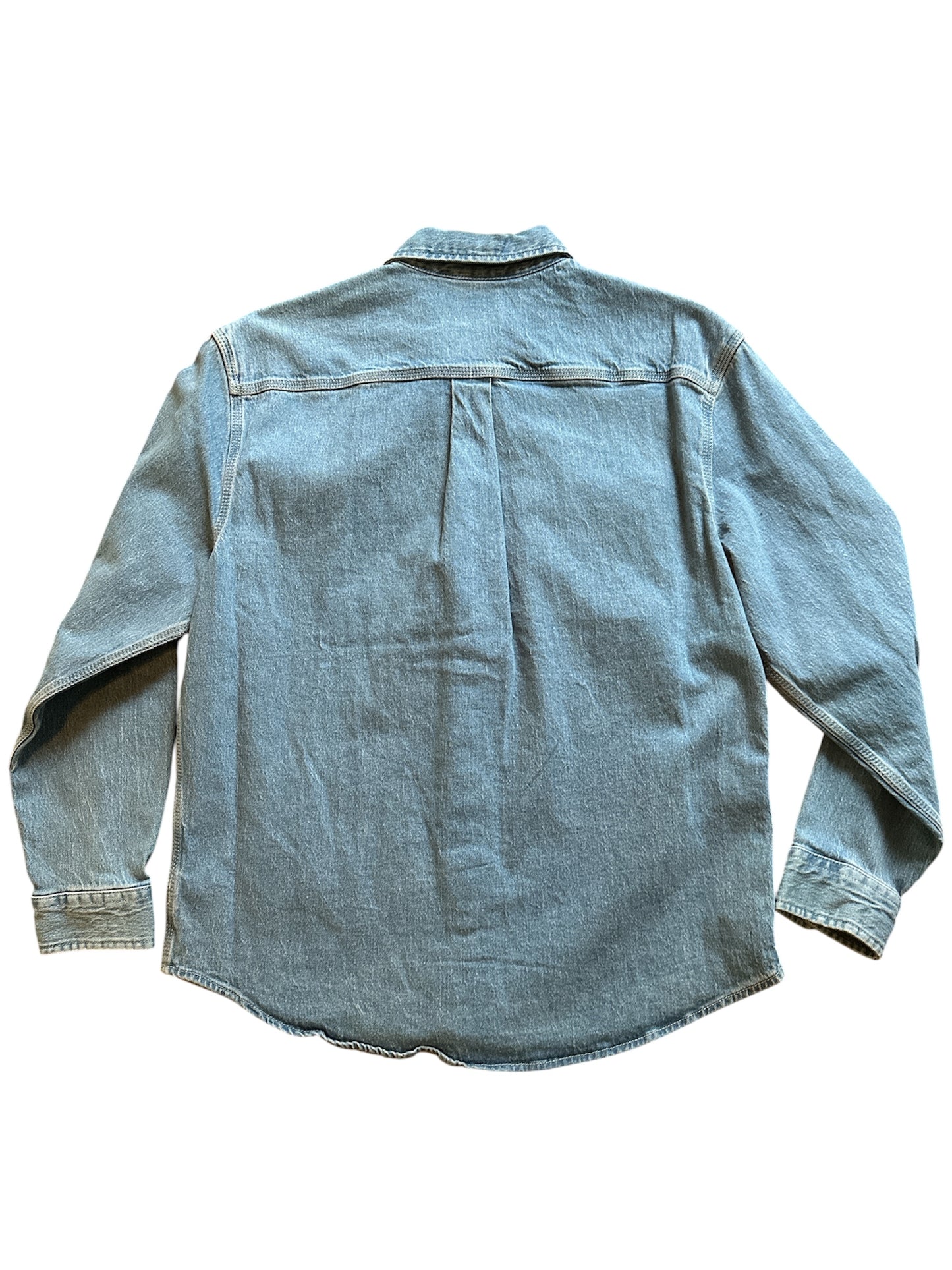 Free Assembly Men's Heavyweight Denim Overshirt with Long Sleeves