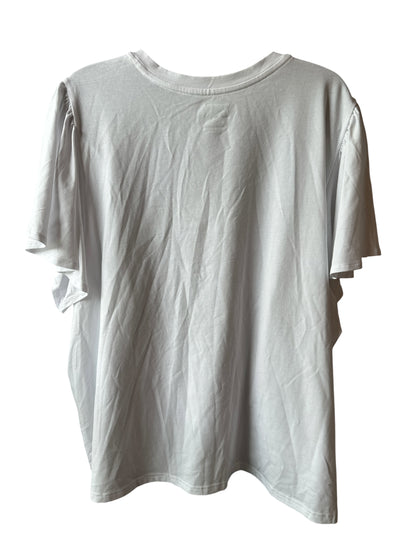 Terra & Sky Women's Plus Size V Neck Tee with Short Flutter Sleeves