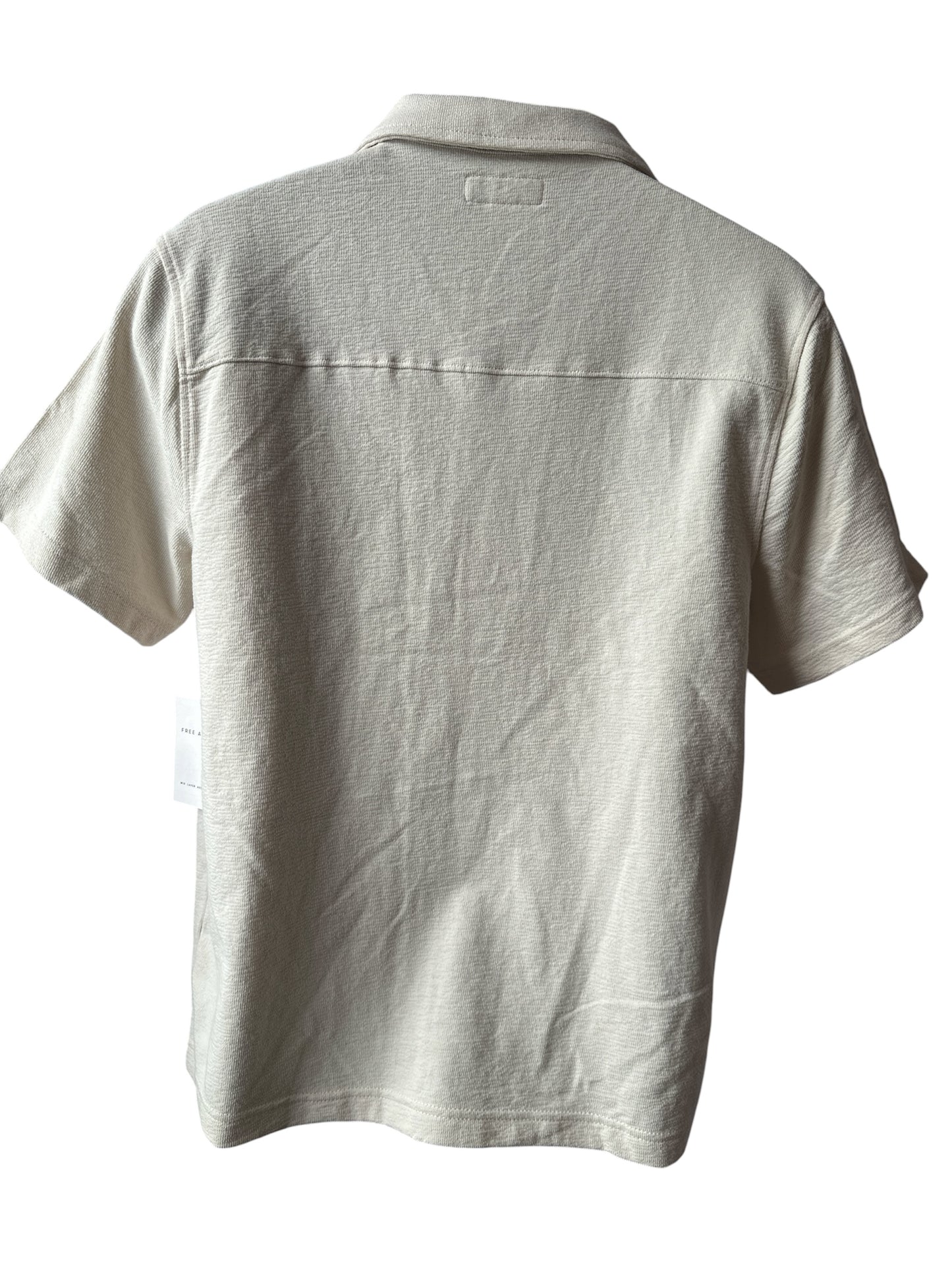 Free Assembly Men's Textured Cotton Camp Shirt with Short Sleeves