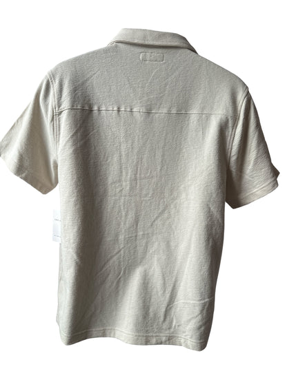 Free Assembly Men's Textured Cotton Camp Shirt with Short Sleeves