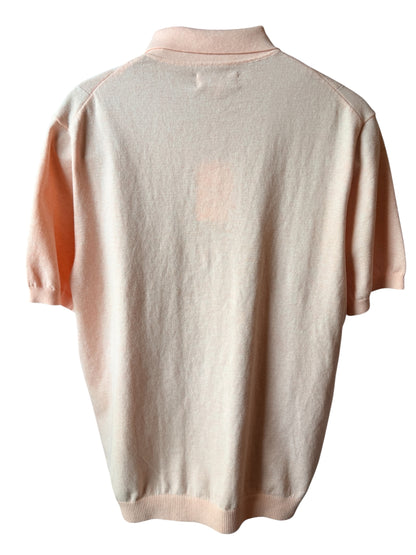 Free Assembly Men's Textured Stripe Polo Sweater with Short Sleeves