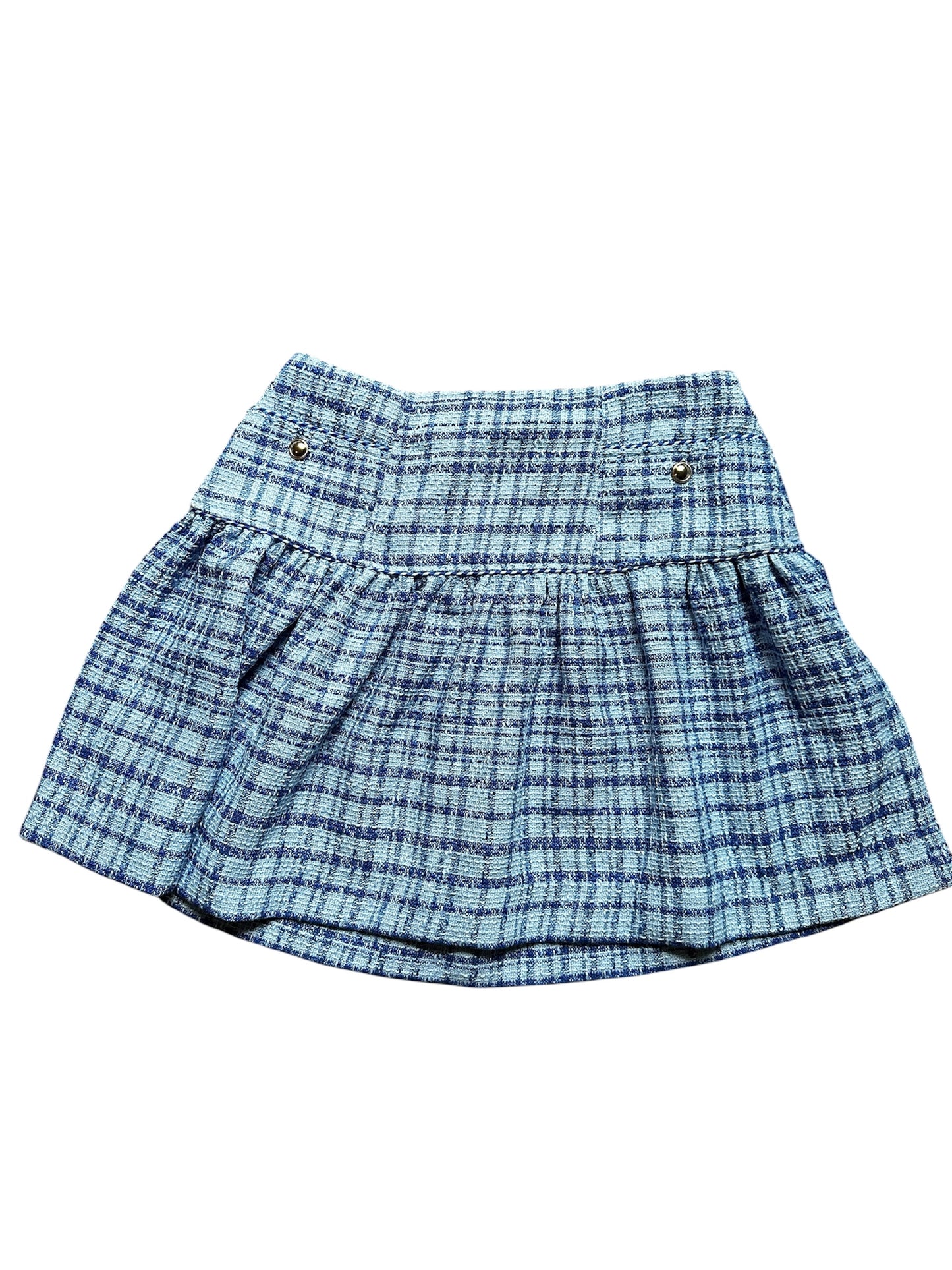Free Assembly Women's Tweed Mini Skirt and Sleeveless Front Tweed Shell Top Set