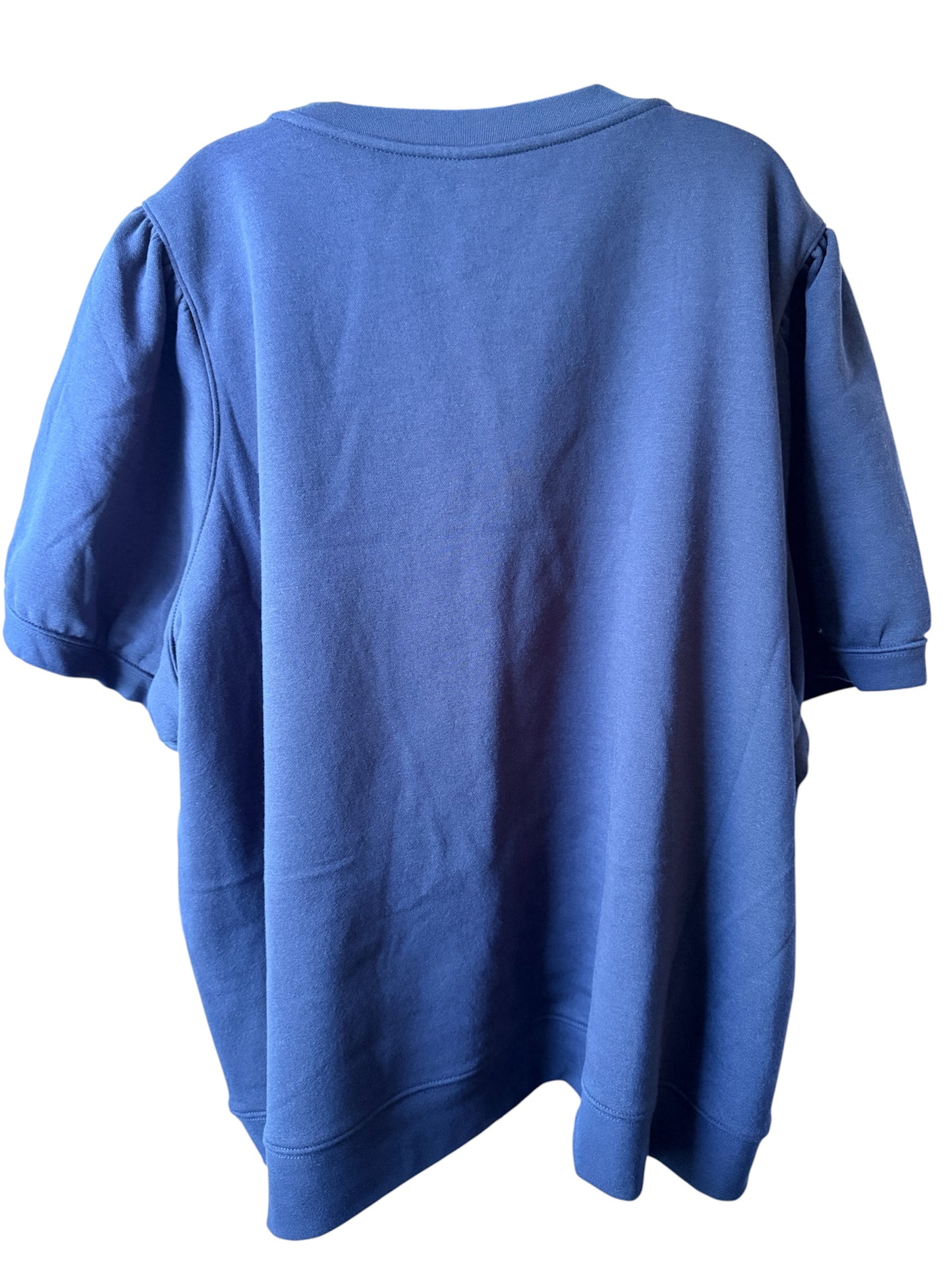 Terra & Sky Women's Plus Size Sweatshirt with Short Puff Sleeves