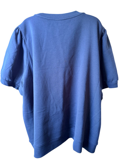 Terra & Sky Women's Plus Size Sweatshirt with Short Puff Sleeves