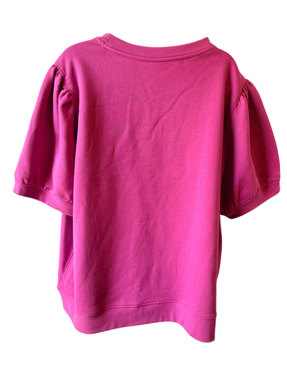 Terra & Sky Women's Plus Size Sweatshirt with Short Puff Sleeves