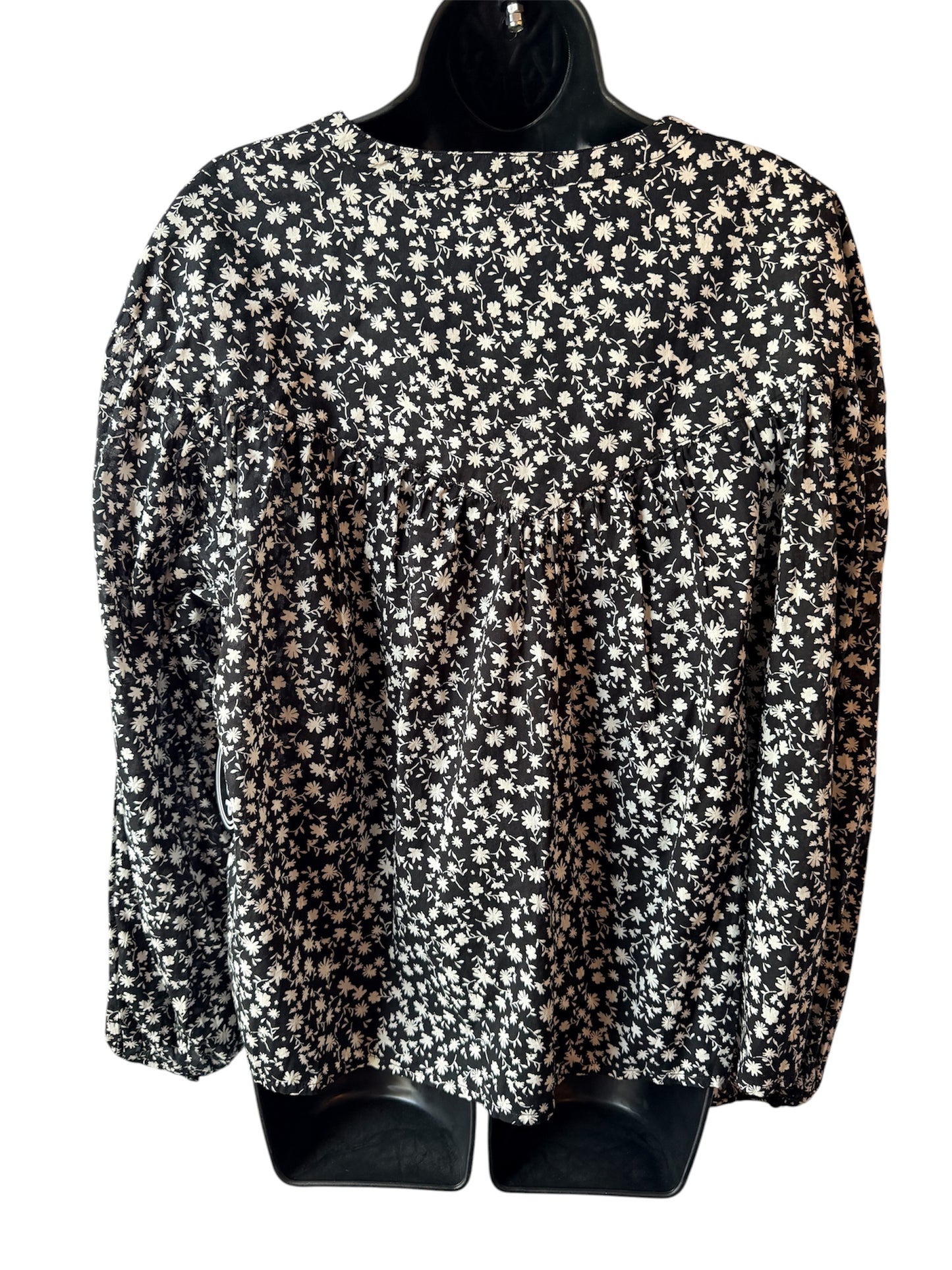 Scoop Women's Flowy Cotton Blouse with Long Sleeves