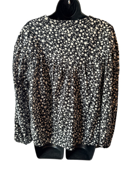 Scoop Women's Flowy Cotton Blouse with Long Sleeves