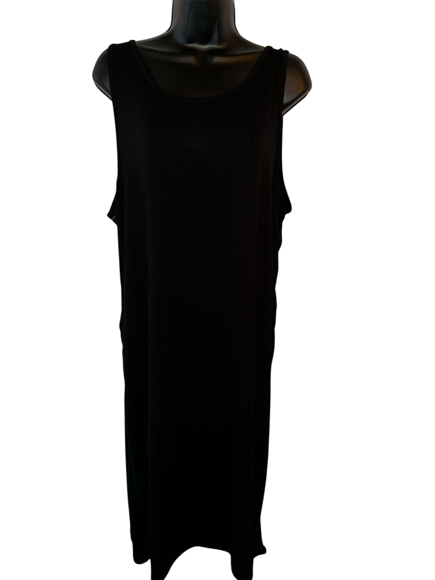 Time & Tru Women’s Maternity Sleeveless Shirred Black Tank Dress