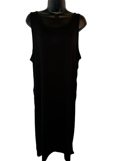 Time & Tru Women’s Maternity Sleeveless Shirred Black Tank Dress