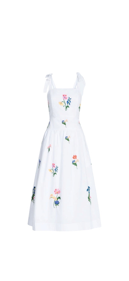 Embroidered Sleeveless Cotton Maxi Dress for Women from Free Assembly