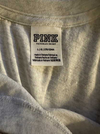 PINK Sequin Logo Tank Dress in Light Heather Gray with Copper Accents
