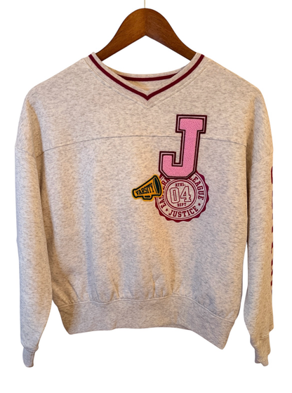 Justice Girls Varsity V-neck Sweatshirt