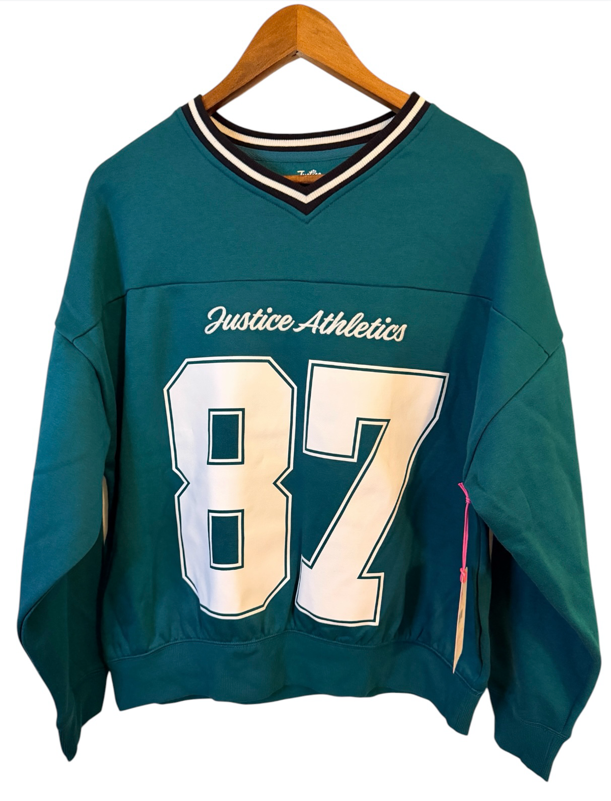 Justice Girls Varsity V-neck Sweatshirt