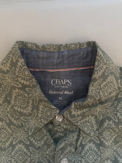 Chaps Men’s Short Sleeve Chambray Woven Shirt, M