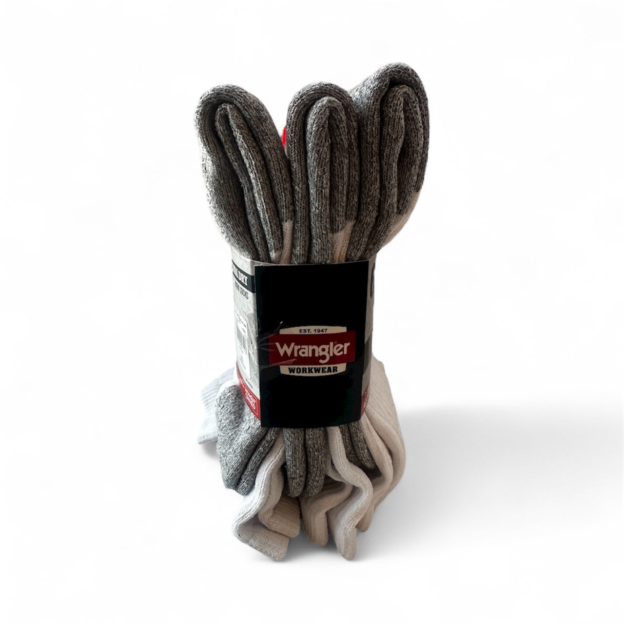Wrangler Men’s Cushion Crew Socks – 6 Pack, Black