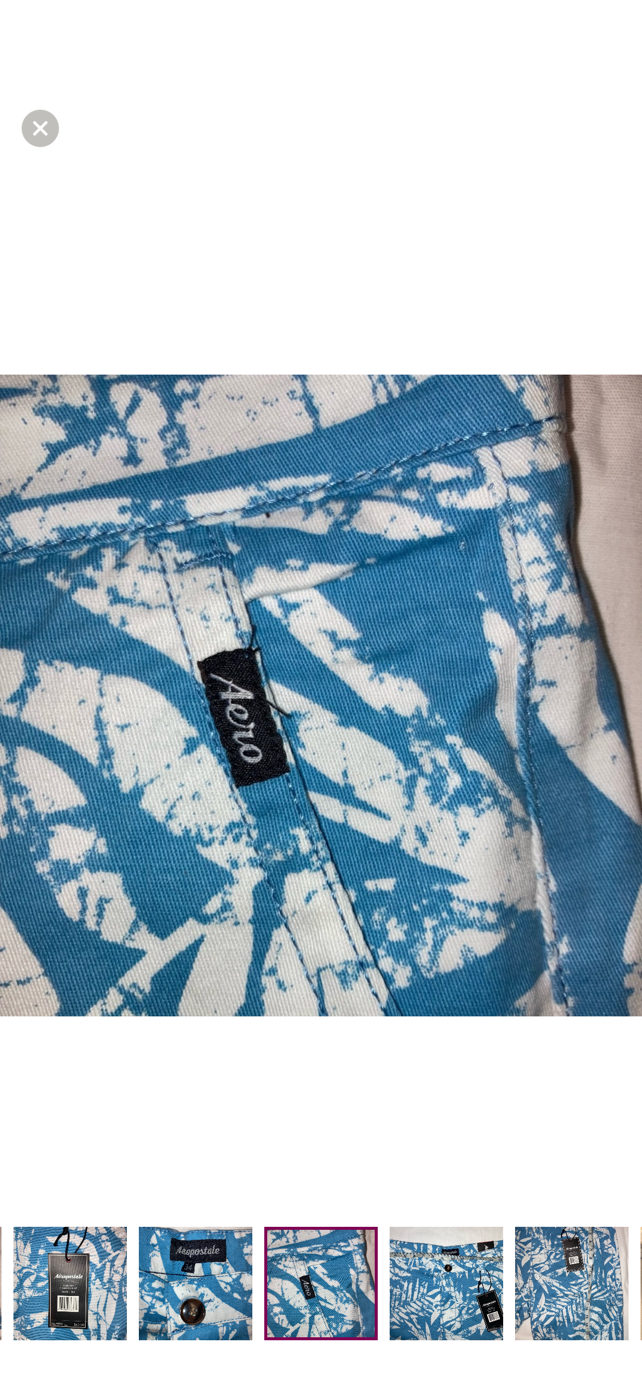 Aeropostale Men’s Printed Flat-Front Shorts – Fountain Blue