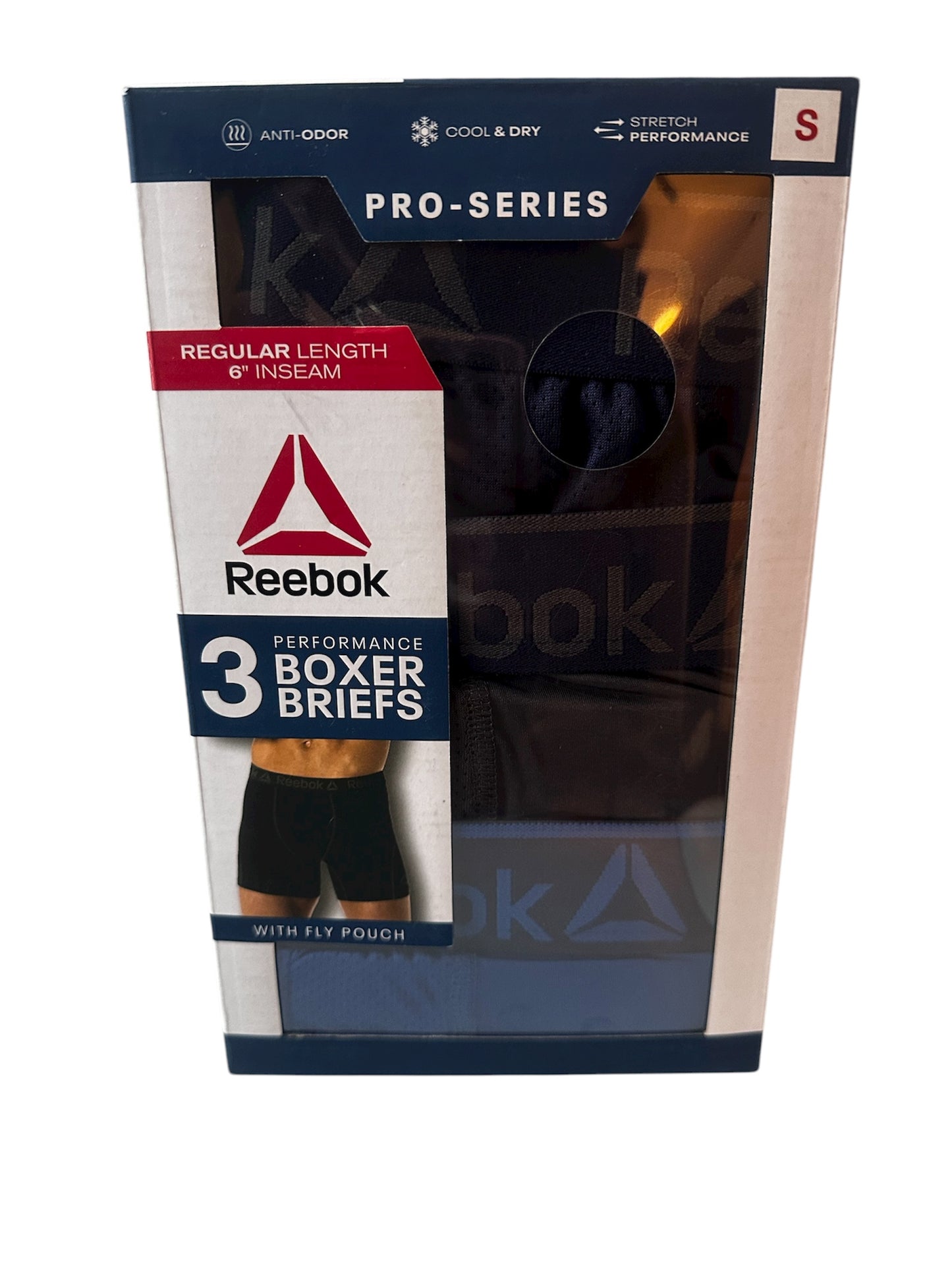 Reebok Men’s Pro Series Performance Boxer Briefs – 3 Pack