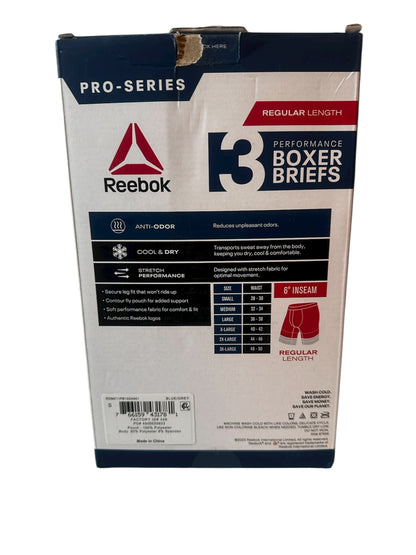 Reebok Men’s Pro Series Performance Boxer Briefs – 3 Pack