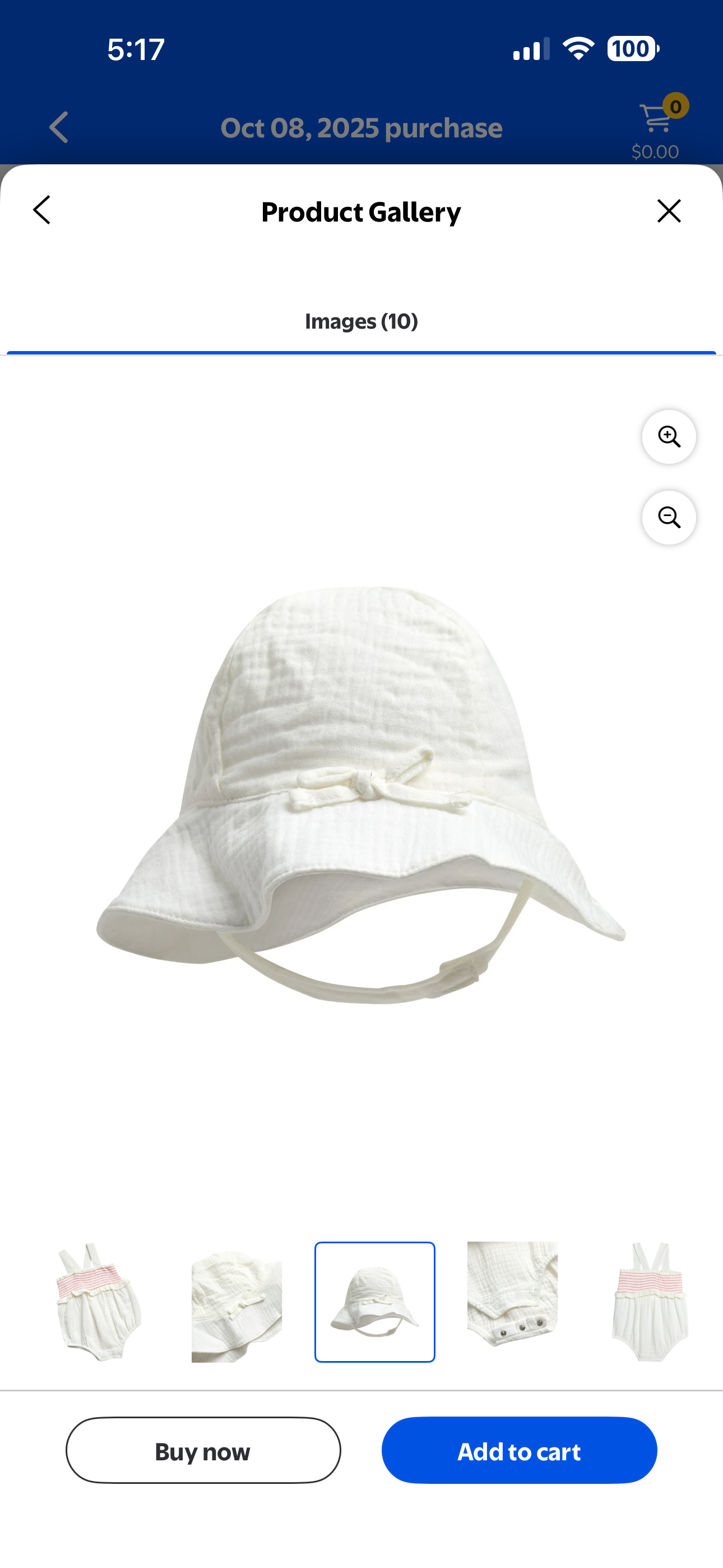 Jessica Simpson Baby Girls’ Smocked Romper with Sunhat