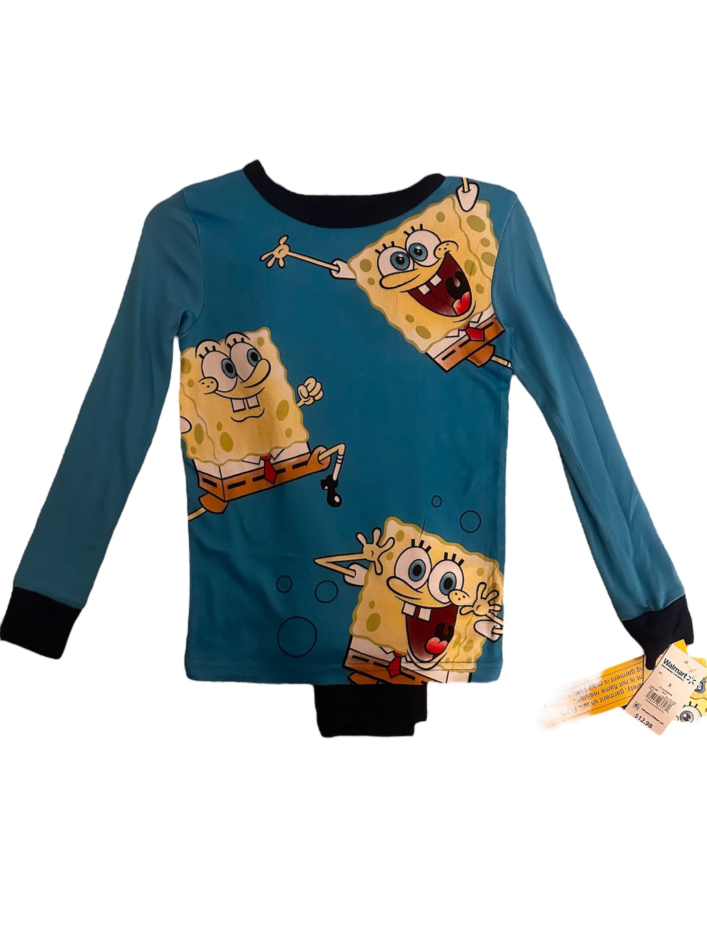 SpongeBob SquarePants Boys’ 2-Piece Pajama Set – Long Sleeve Top & Pants