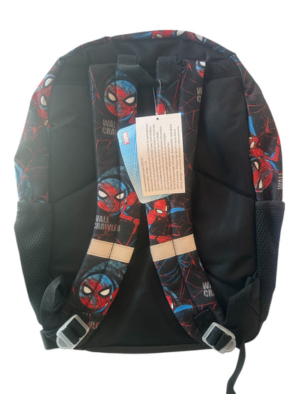 Marvel Spider‑Man Mask Boys’ Light‑Up 17” Backpack – Black/Red