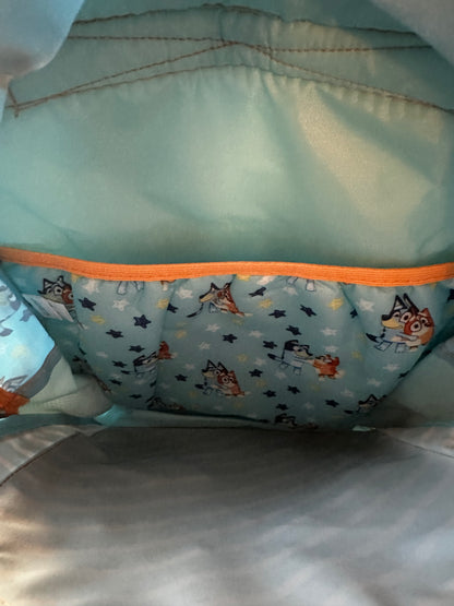 Bluey & Bingo 17” Light‑Up Stars & Stripes Backpack – Mint