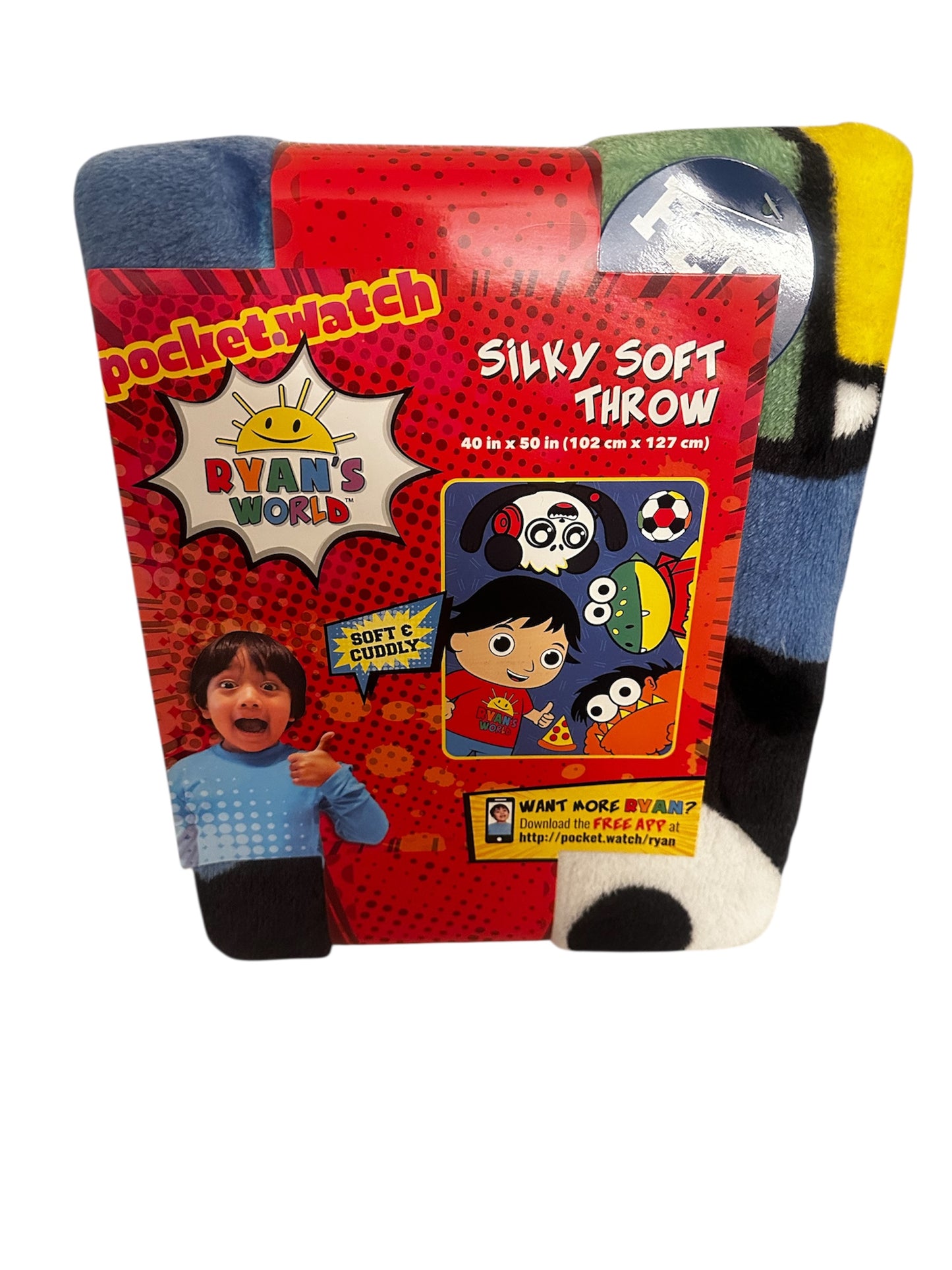 Ryan’s World Kids Silky Soft Plush Throw Blanket – Blue (40” × 50”)