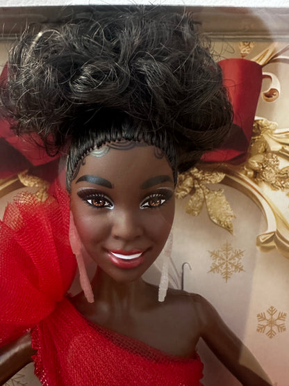 Barbie Signature 2024 Holiday Barbie Fashion Doll, Seasonal Collector Gift, Brown Hair with Plaid Gown