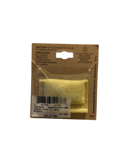 Brilliance Fine Women’s CZ Sterling Silver Block Initial Necklace – 18″ Chain