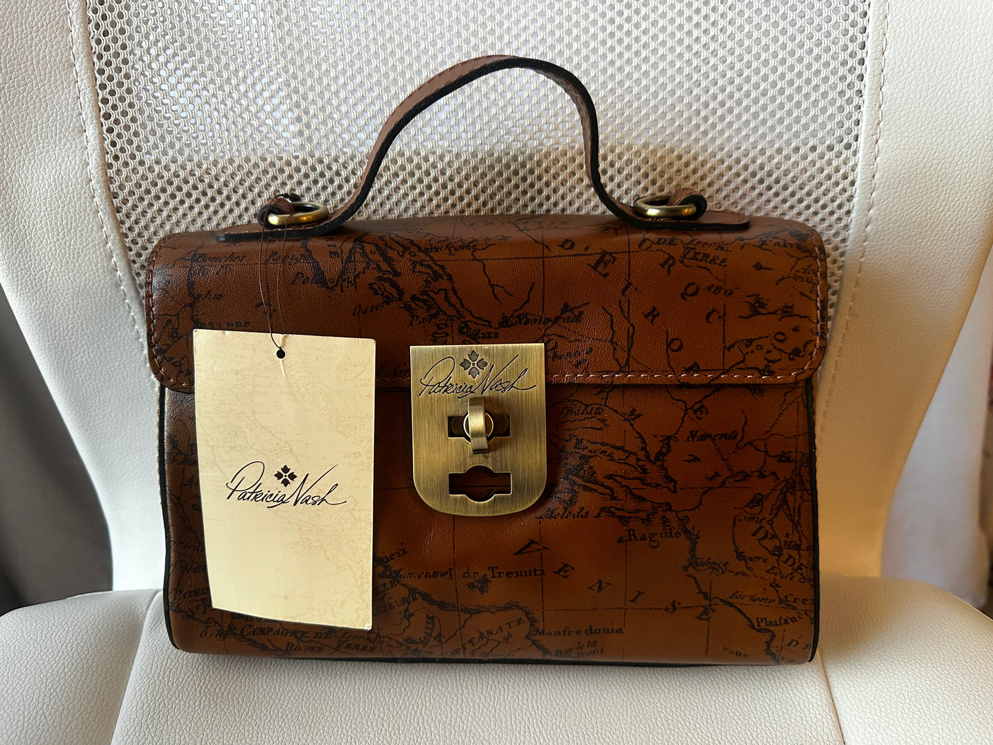 👜 Patricia Nash Signature Map Carisbrooke Top Handle Bag