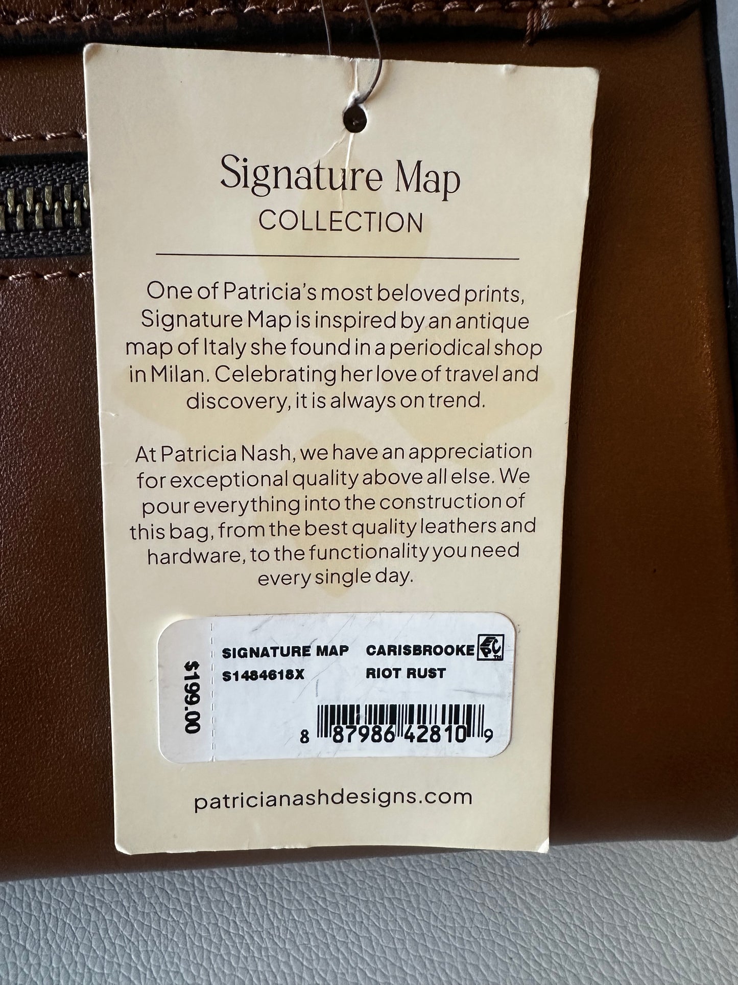 👜 Patricia Nash Signature Map Carisbrooke Top Handle Bag