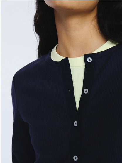 Free Assembly Women's Fitted Cardigan Sweater with Long Sleeves